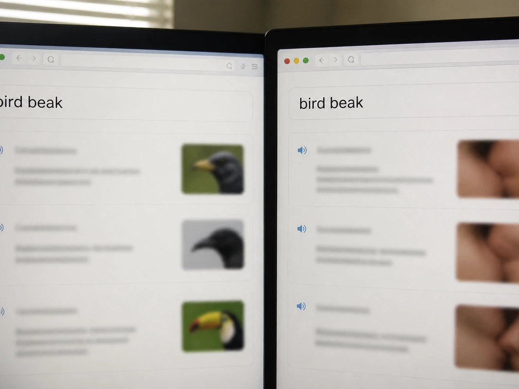 Minimal screenshot-style collage of an Urban Dictionary page with the term and blurred/cropped adult examples