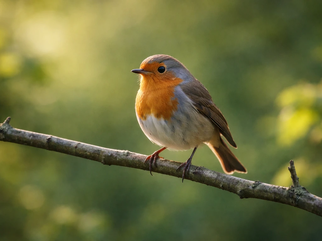 Vibrant small bird perched on a branch with blurred green foliage in natural light.
