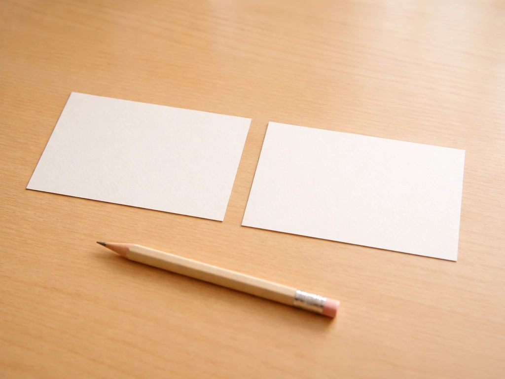 Minimal photo of a neutral desk setup with two cue cards showing IPA and pronunciation for weaver bird