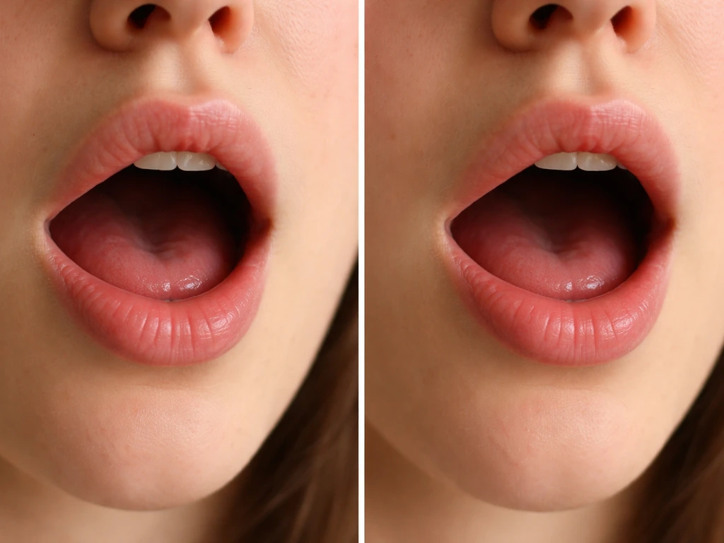 Close-up of an anonymous open mouth showing subtle lip and tongue changes to suggest vowel shifts across accents.